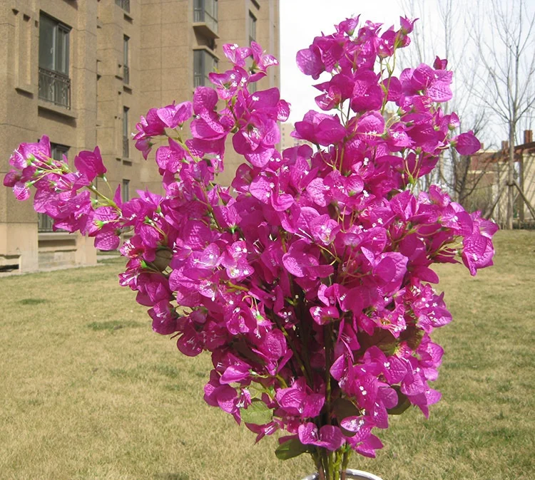 YOPIN 453 Artificial Bougainvillea Plant Blush Flower Artificial Silk Bougainvillea Flower