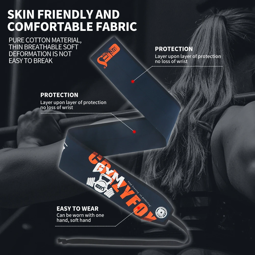 Cotton Weight Lifting Wrist Wraps Support Braces for  Powerlifting,Fitness,Weightlifting,Gym,Deadlifts,pull ups