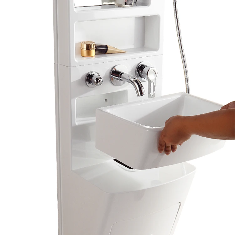 Dual Discharge Outlet Integrate Wet Room Shower Platform Triangle Basin Sink & Toilet for Movable House & Transportable Dwelling
