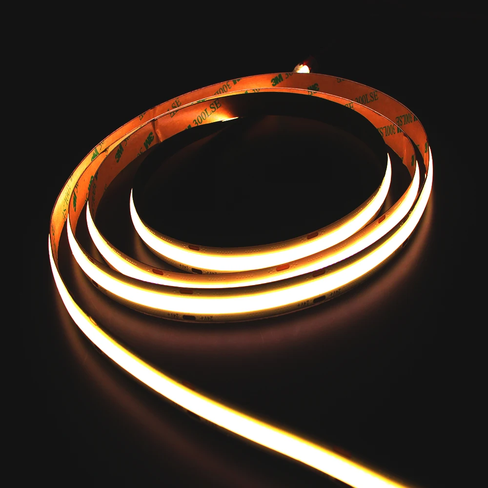 Профессиональные светодиодные полосы высокой плотности ip20 cob светодиодные полосы 24 В IP67 Водонепроницаемые гибкие светодиодные полосы 3500K светодиодные полосы