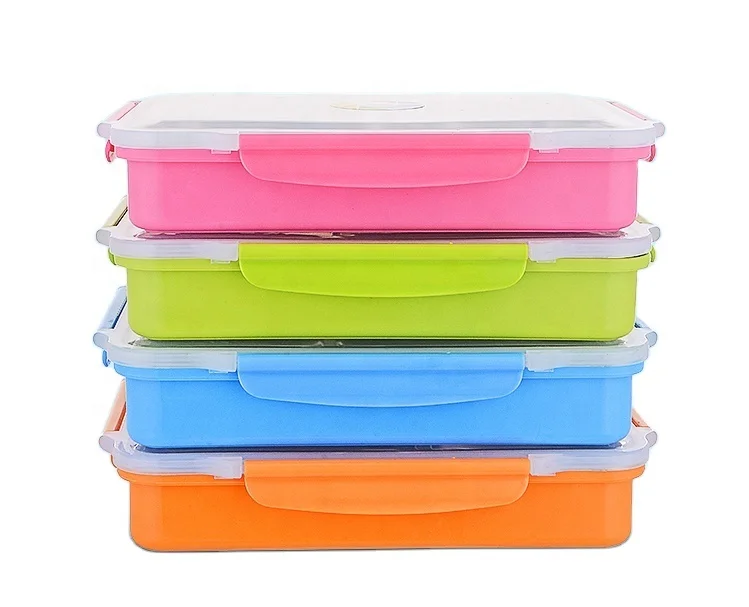 Big Size SS304 Plastic Cover 4 Compartments Lunch Box Tiffin Carrier