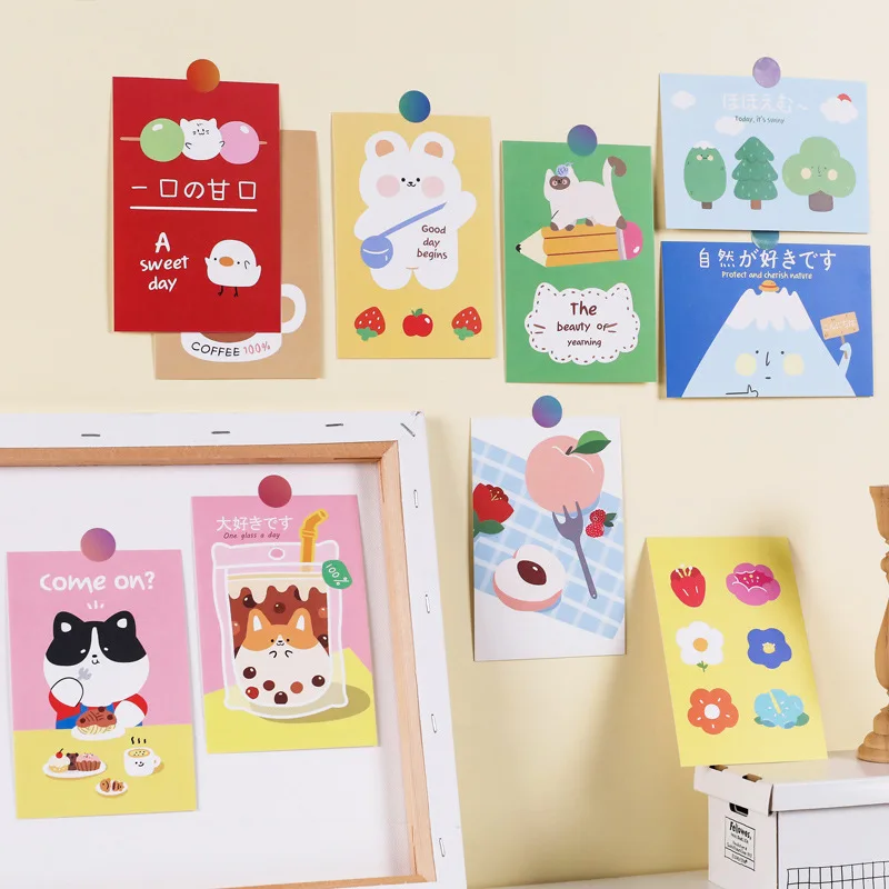Customized Cute Cartoon Ins Nordic Wall Sticker Decorative Card Wall Bedroom Postcards