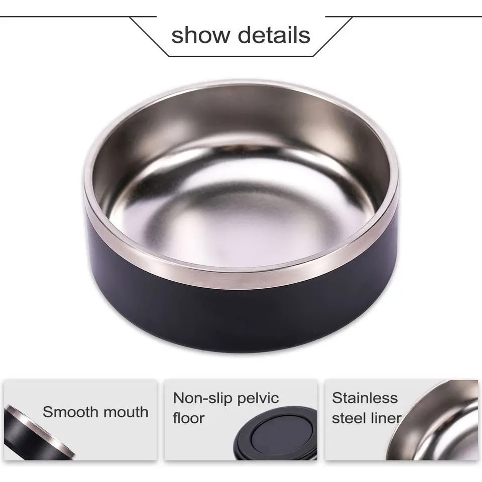 32 oz 64 oz Double Walled Insulated Dog Bowls Vacuum Pet Bowl for Small Medium Large Dogs
