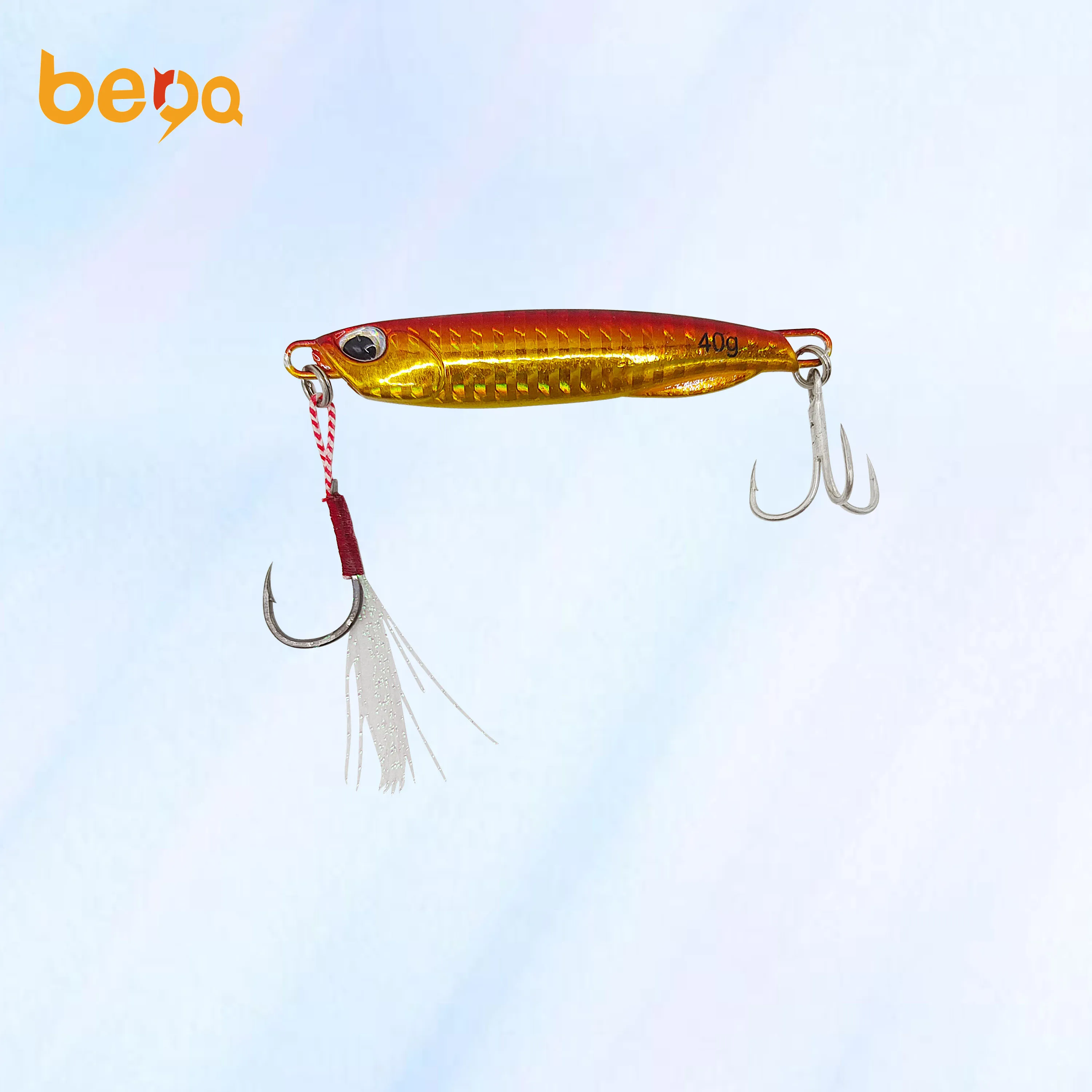 Double hook iron plate simulation Luya bait super long cast fishing perch perch kill fresh water fishing iron plate