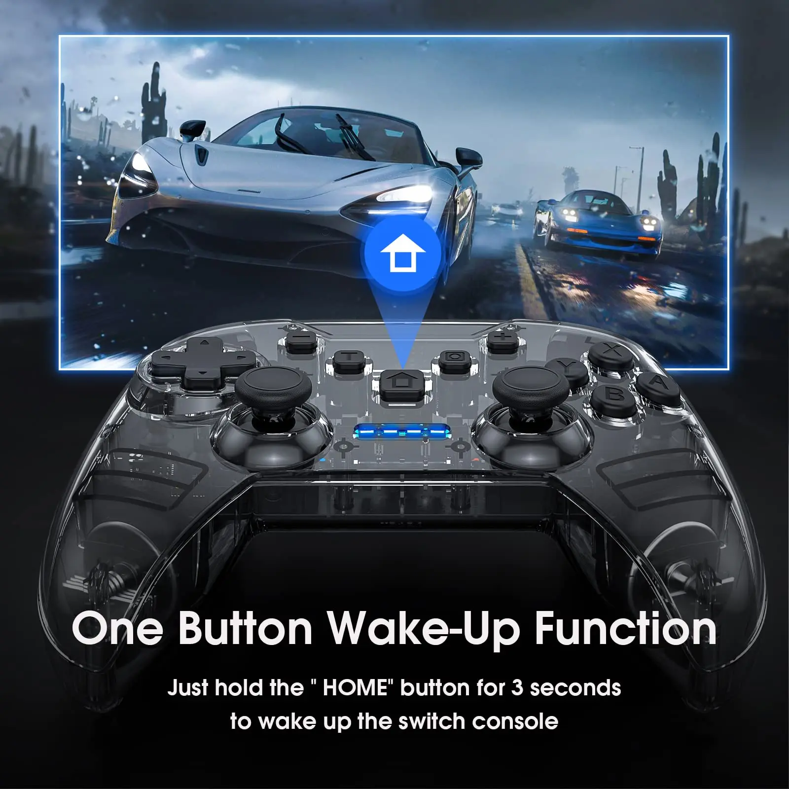 Hot sale BT dual vibration game controller for NS switch wireless gamepad RGB joystick video game console