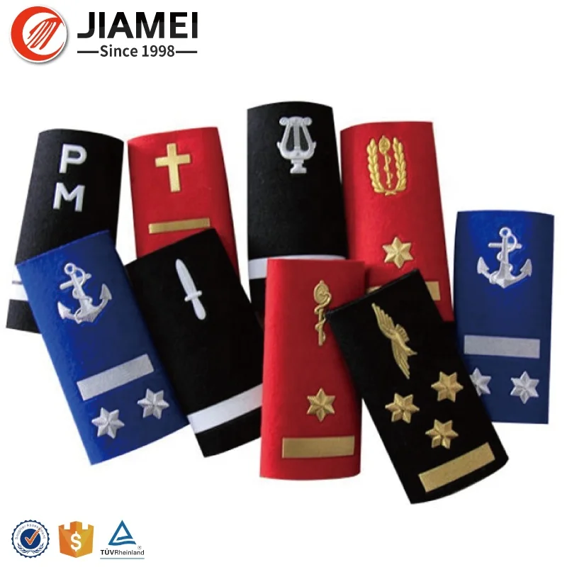 Embroidery Rubber or Silicone Material Factory Custom Uniform Military Epaulettes