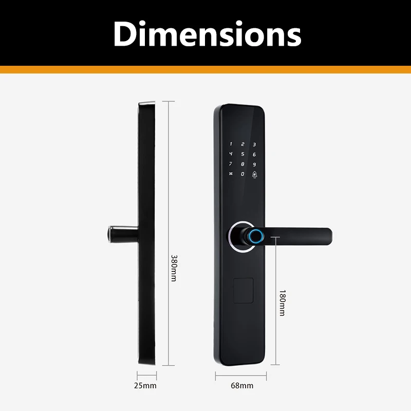 Professional with smart handle fingerprint digital safe door lock for wholesales