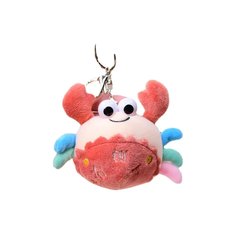 Hot Sale Cute Hairy Crab Plush Doll Keychain Creative Cotton Aquarium Plush Toy