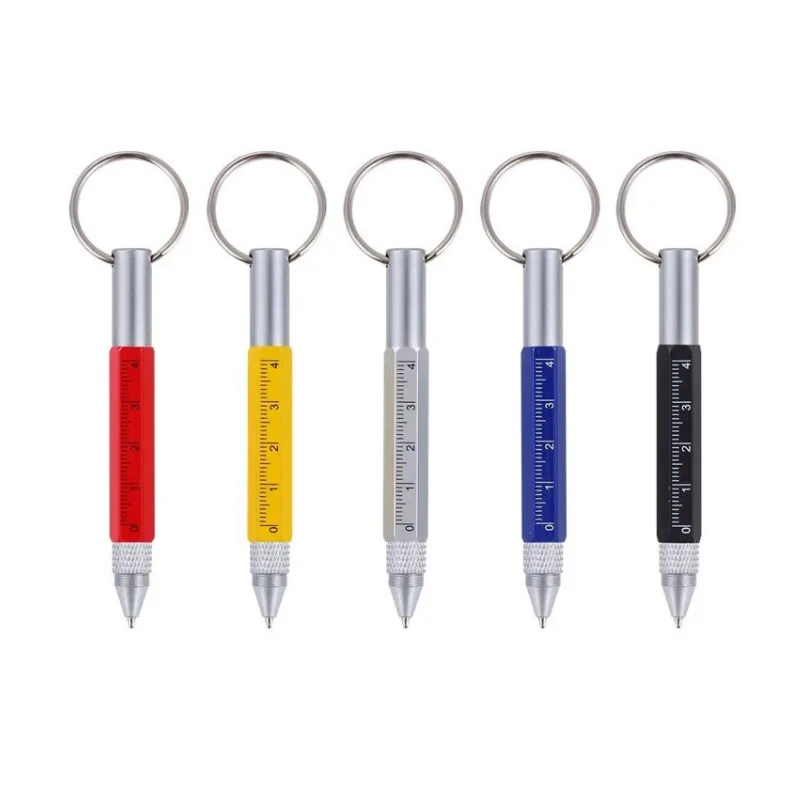 Custom promotional hot selling portable keychain multi function metal tool ballpoint pen