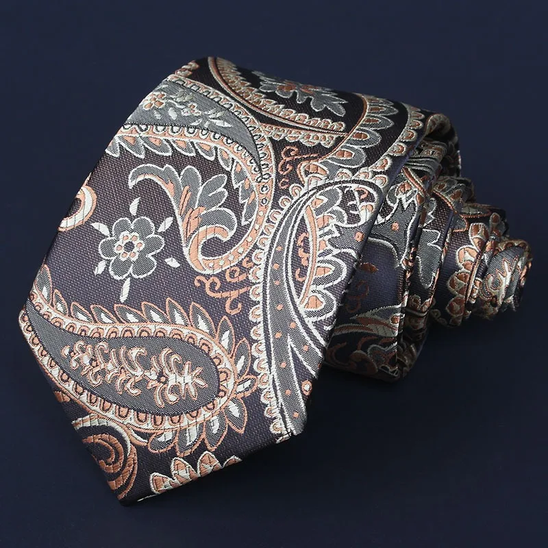 Wholesale Suppliers Champagne Color Men Ties Small Floral Pattern Dot Plaid Tie Daily Wear Cravat Wedding