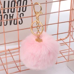 2021 Christmas Snowflake Plush Keychain Faux Rabbit Fur Puff Ball Alloy Pendant Bag Ornament Keychain