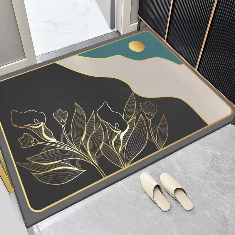 Washable personalized entrance anti fouling and anti slip door mat buffering entrance water absorbing floor outdoor door mat