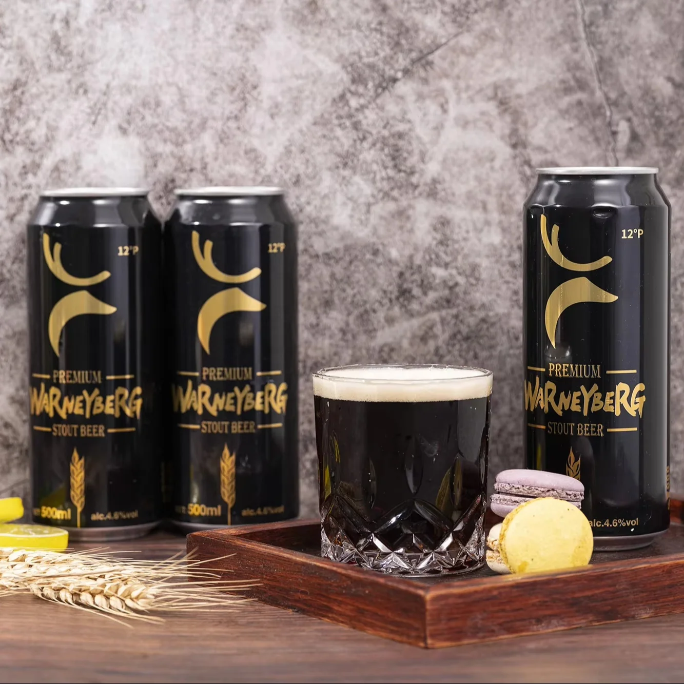 Factory Price 330ml 500ml Alcohol Lager Black Wheat Beer Aluminum Canned Dark Stout Malt Beer for Sale