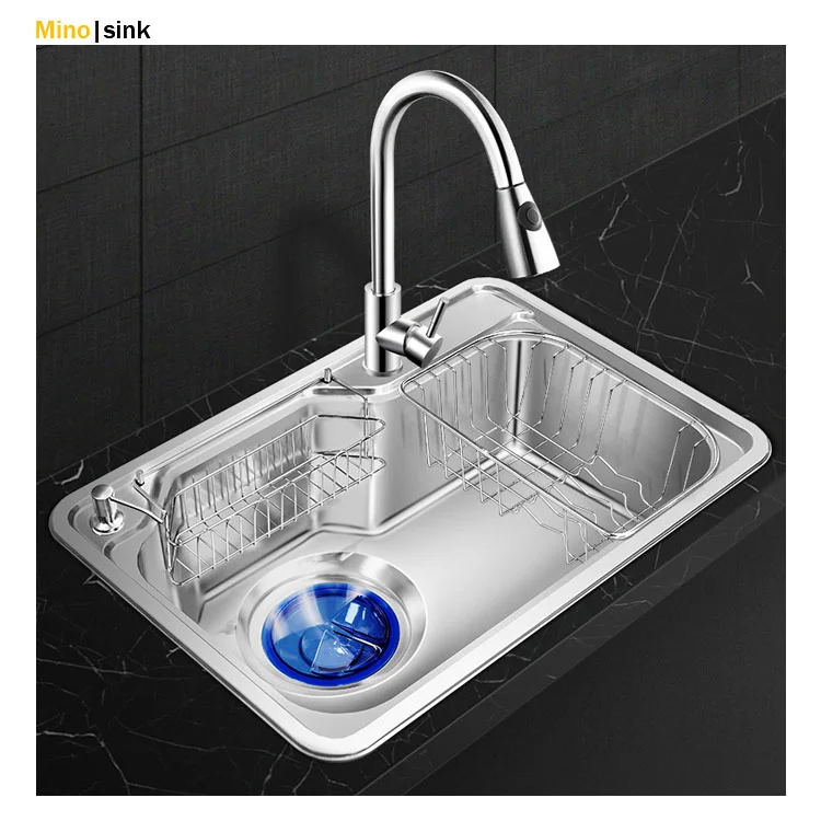 China Wholesale Simple Modern Style 304 Stainless Steel Single Pressed One Bowl Kitchen Sink Custom