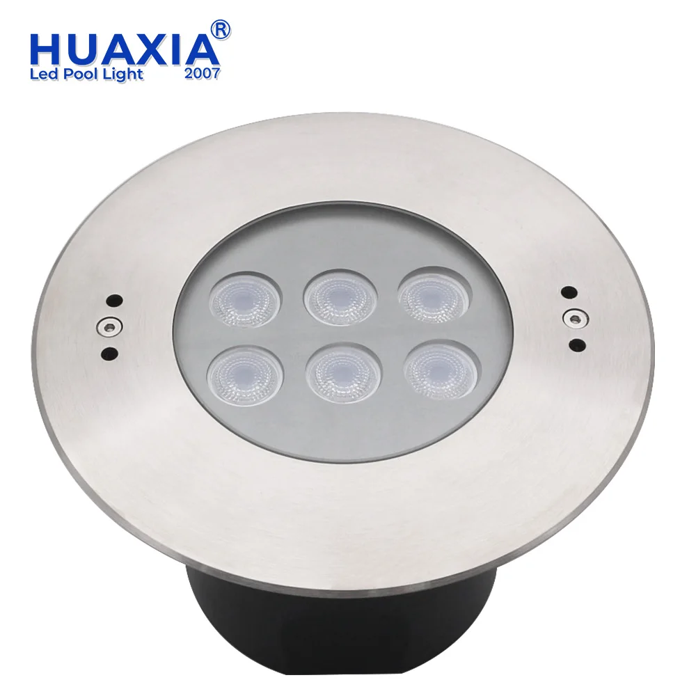 IP68 Waterproof 316SS 6W RGB LED Underground Pool Light with DMX Controller Recessed Design for Outdoor Pools