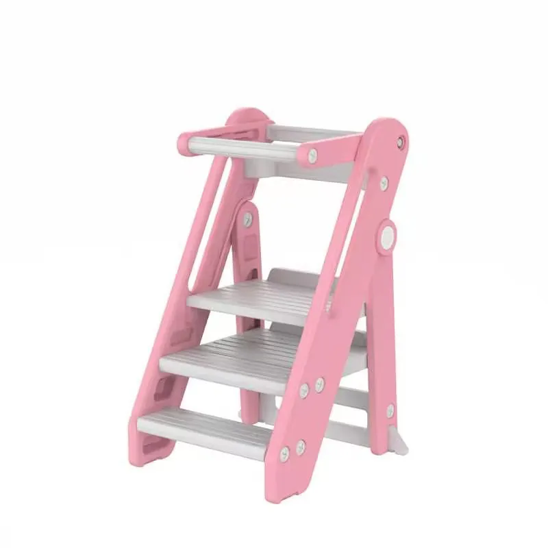 Folding Tower Plastic Foldable Learning Tower Kids kitchen helper stool Adjustable Kitchen Montessori tower Stepping stool