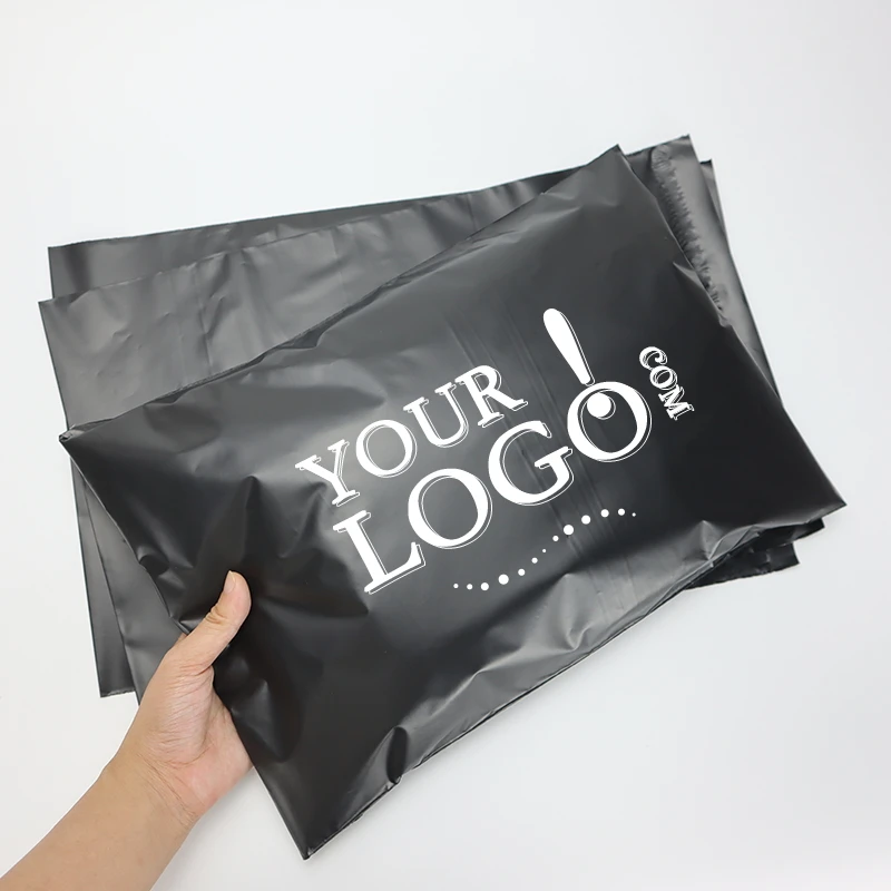 Black Logistic Business Courier Mens Print Bags Custom Logo Mailing Bags for Personalized Packaging and Shipping