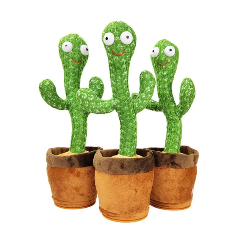 LED Light Stuffed Dancing Cactus Doll Toys Talking Singing Cactus Toys for Girls Boys