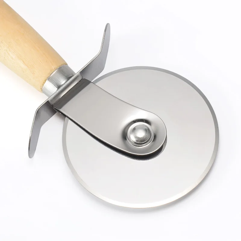 stainless steel pizza cutter wood handle pizza cutters wheels
