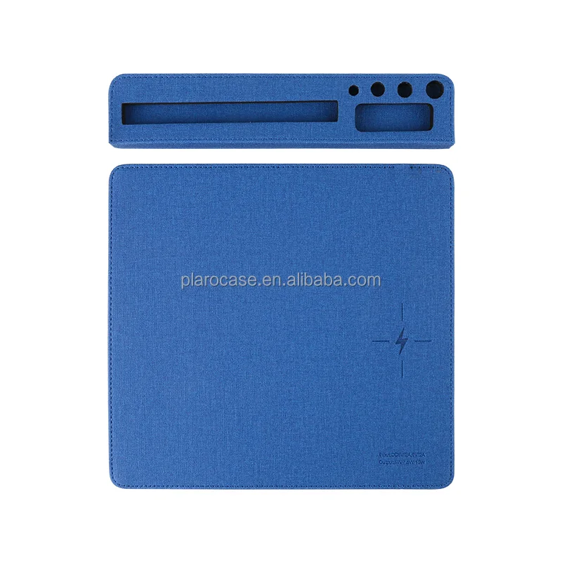 Wireless Charging Promotional Computer Multifunctional Mouse Pad with USB Hub Pen Phone Holder