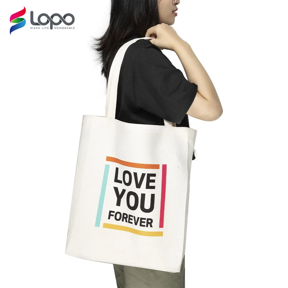 High quality sublimation textile linen tote bag blanks for wholesale