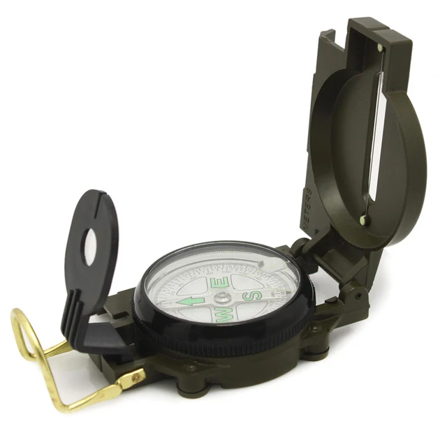 Туристический складной компас, военный Водонепроницаемый Многофункциональный точный Портативный Компас из алюминиевого сплава