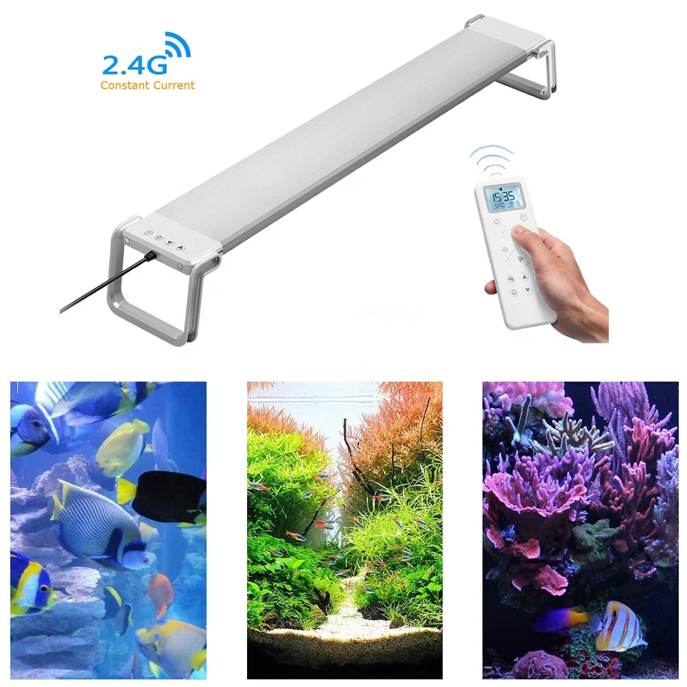 
2021 35W 60cm 2300lm aquarium light led 24inch RGBW sunrise sunset 8 programmable freshwater plant coral reef light auto dark 