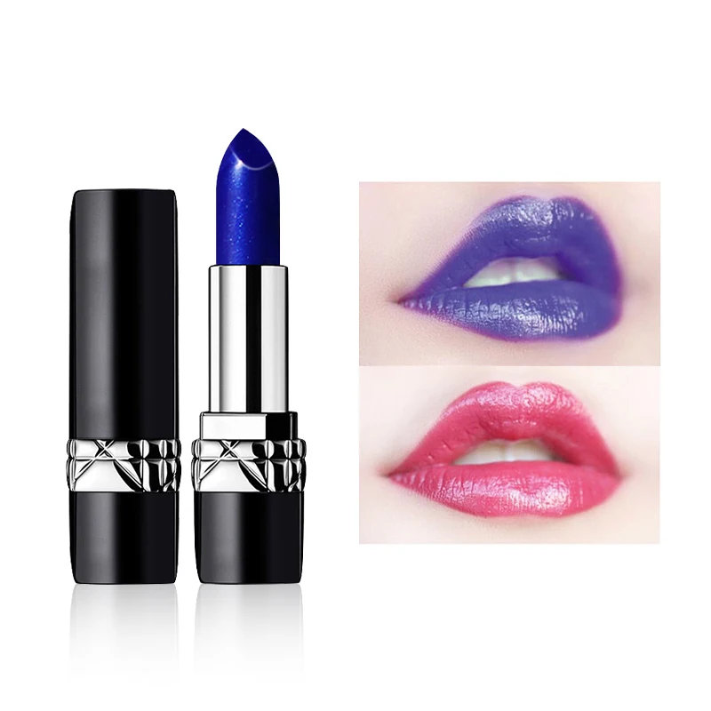Private Label Color-changing Magic Blue Lipstick Color Changing Lipstick Long Lasting Moisturizer Blue Changed Into Pink Lip