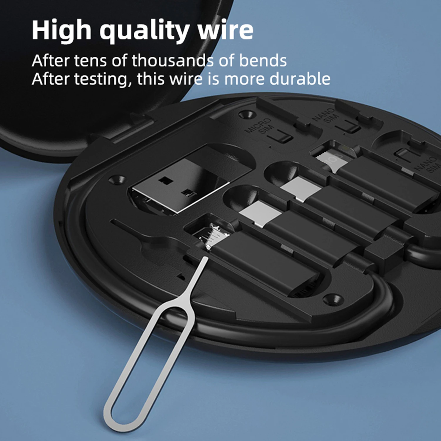 Wholesale high-quality customized multi-function mobile phone 60W fast charging data cable 10 in 1 USB cable set storage box