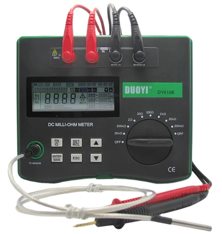 DUOYI DY4106 цифровой Миллиомметр HD ЖК-дисплей с подсветкой 4 провода тестовый мультиметр низким сопротивлением 10 у-200 кОм Новый энергетический автомобиль