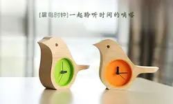 Customized Wholesale Gift Ideas Creative Student Kids Bedroom Carton Animal Shape CuteBird shape Wood Clock