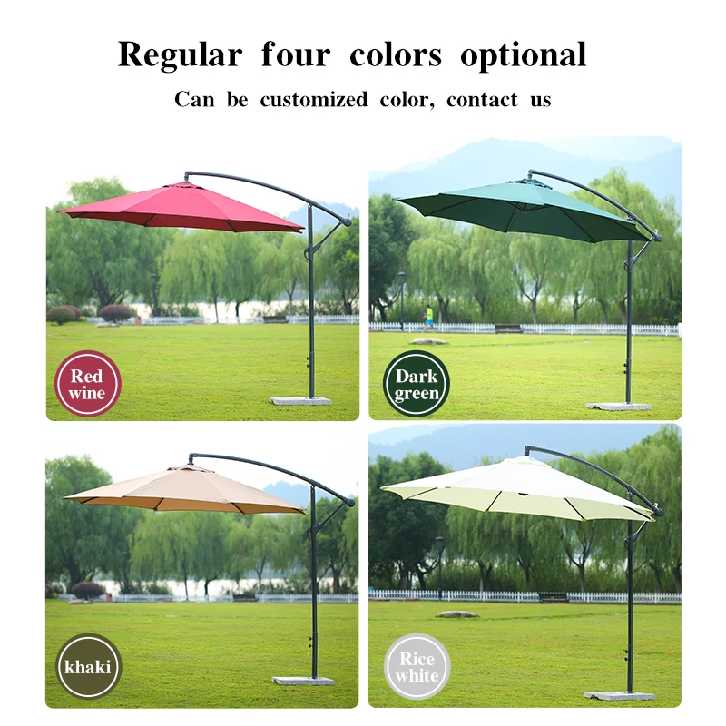 Hanging Banana Waterproof Cantilever Garden Beach Patio Sun Canvas Parasol Iron Outdoor Restaurant Umbrella