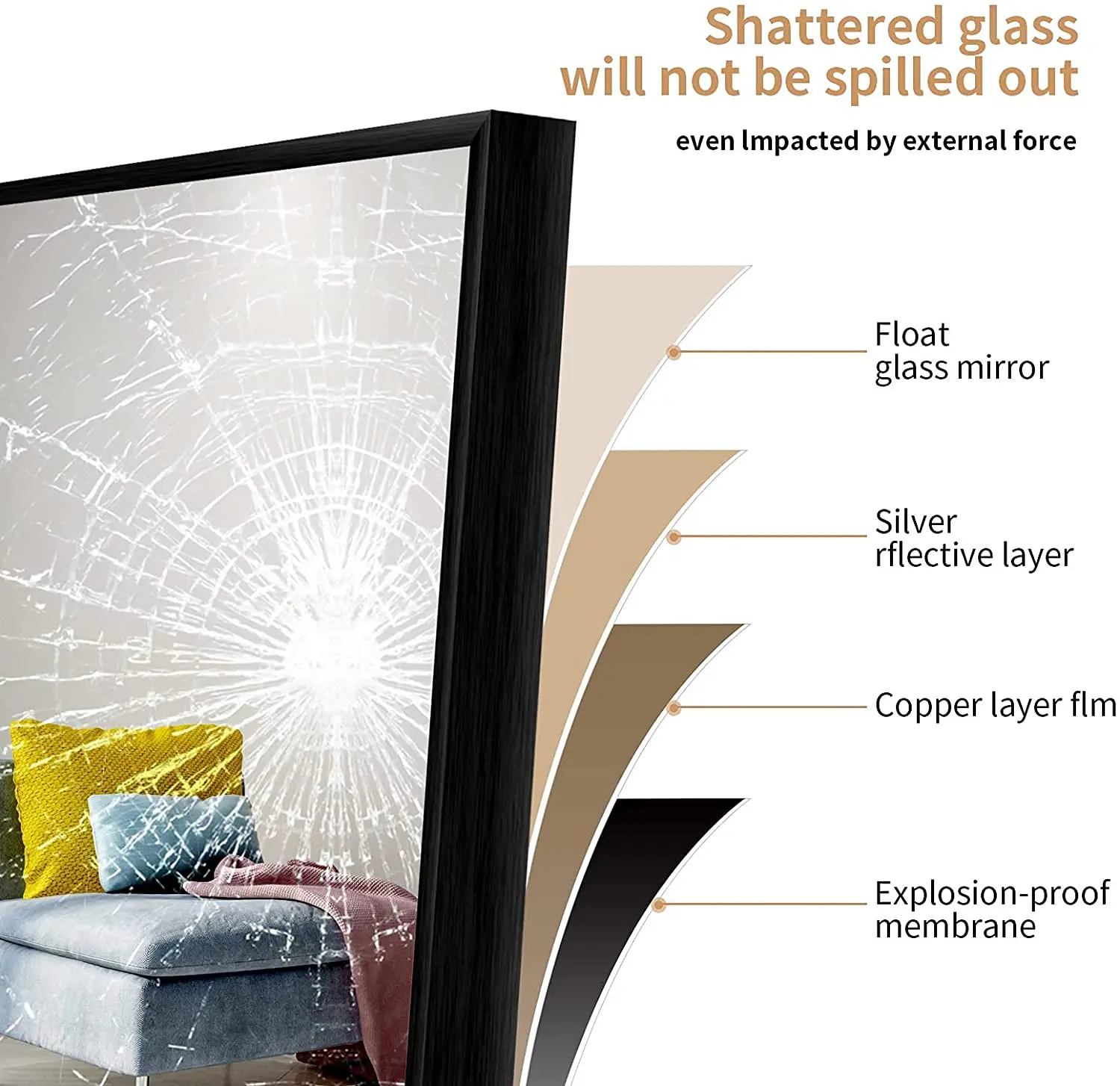 Metal framed dressing mirror Free Standing Mirror Wall Mounted Hanging Mirror