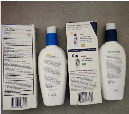 Moisturizing Facial Lotion AM PM Day Night Lotion Skin Nicotinamide Ceramide Cream 89ml