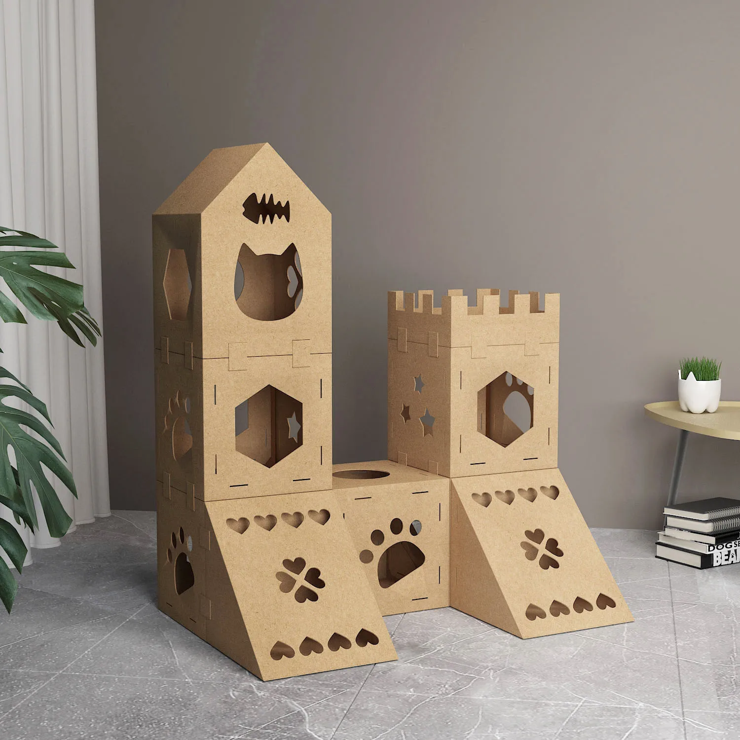 Custom3 Layers Large Cat Play Paper Scratcher House Corrugated Cardboard Pet House