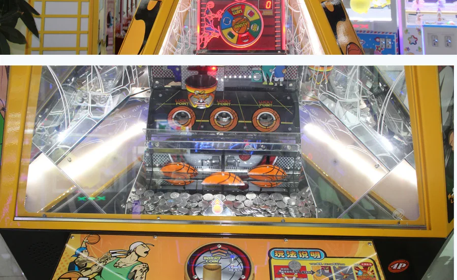 Amusement Coin Operated Arcade Street Hoops Party Coin Pusher Lottery Prize Ticket Game Machine For Game Center For Sale