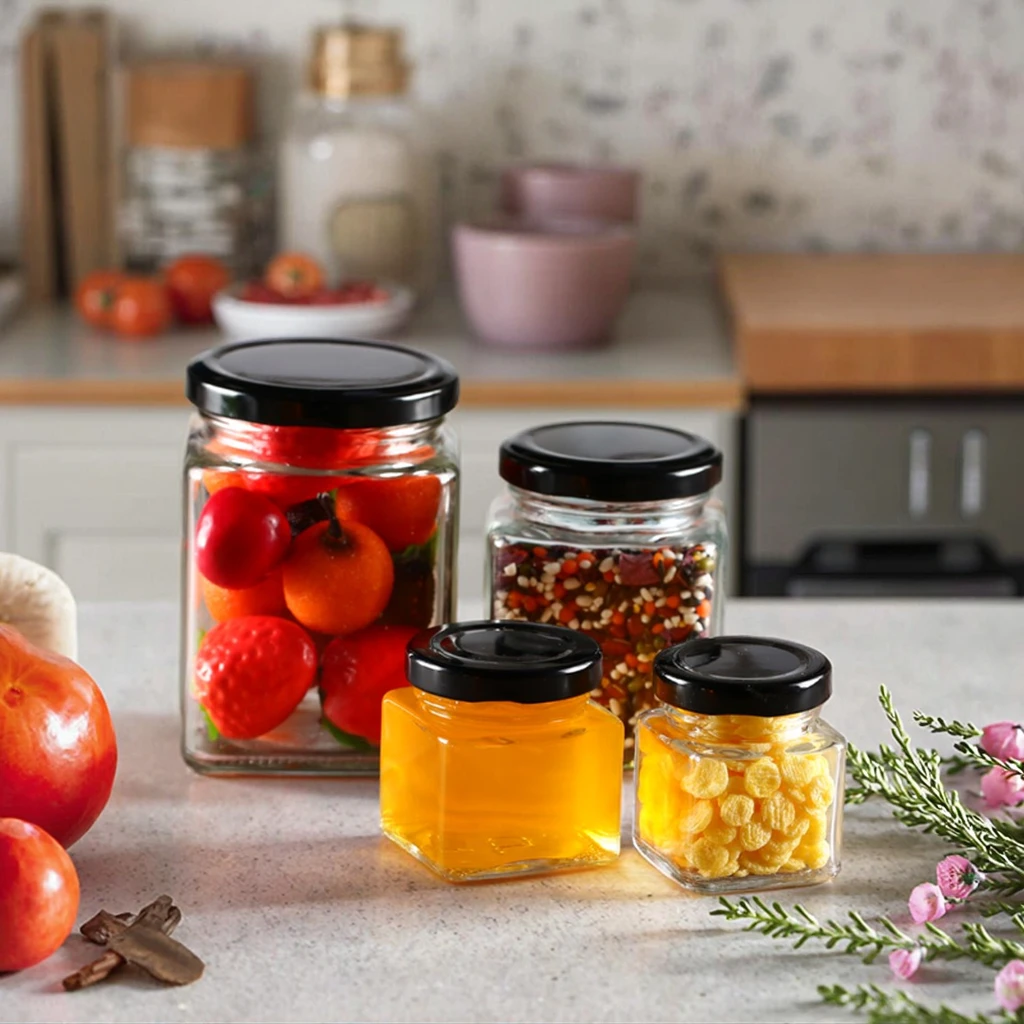 Оптовая продажа дешевые стеклянные банки для хранения продуктов герметичные и варенья