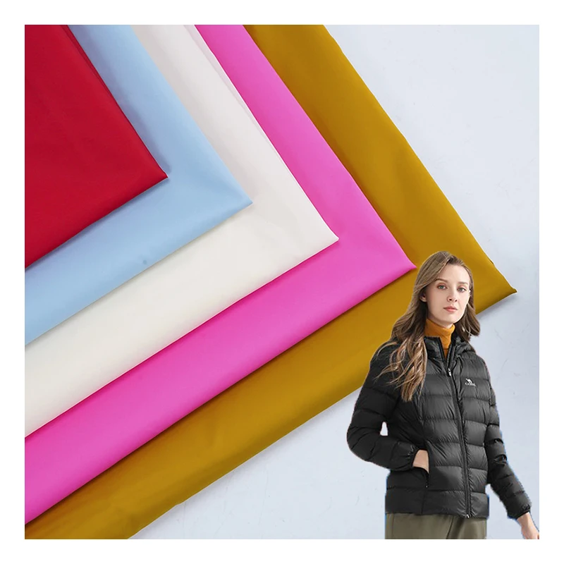 400T Full Dull Plain Dyed 20D Stocklots 40gsm Ripstop Ultralight Down Jacket Coat 100% Nylon Taffeta Fabric