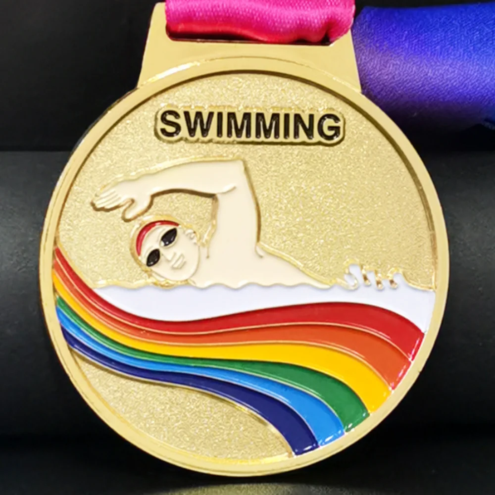 Wholesale Quality Custom Marathon Running Basketball Bicycle No Mold Medal for Sticker Metal Blank Insert Stock Medals