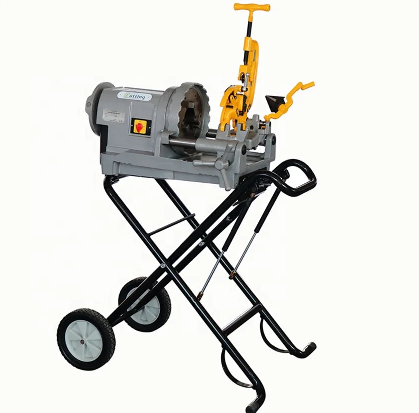 Hongli 3 Inch Top Quality 1233 Pipe Threading Machine With Folding Wheel Stand For Easy Transportation