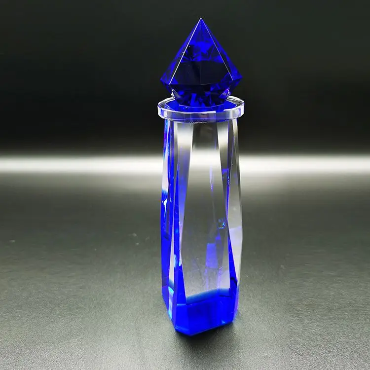 Manufacturer Customized Circular Blank Glass K9 Sports Golf Crystal Medal Trophy