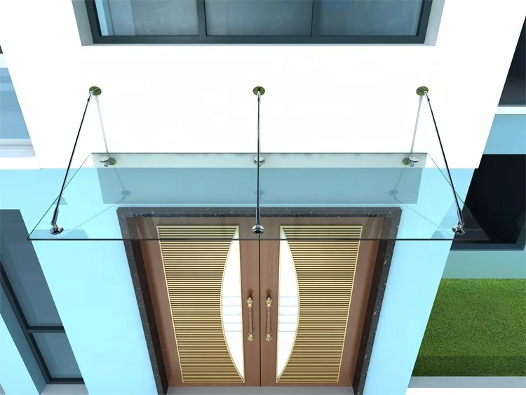304 Stainless Steel Front Door Glass Canopy for Hotel