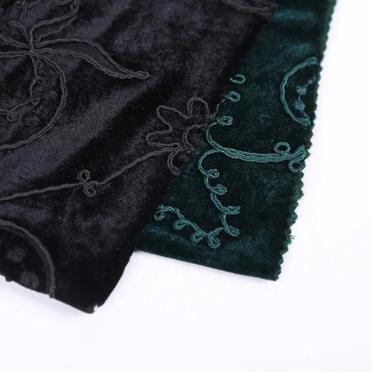 HA-15210B Высокое качество Хорошая цена полиэстер бархатная ткань с вышивкой по всему шнуру для женской одежды