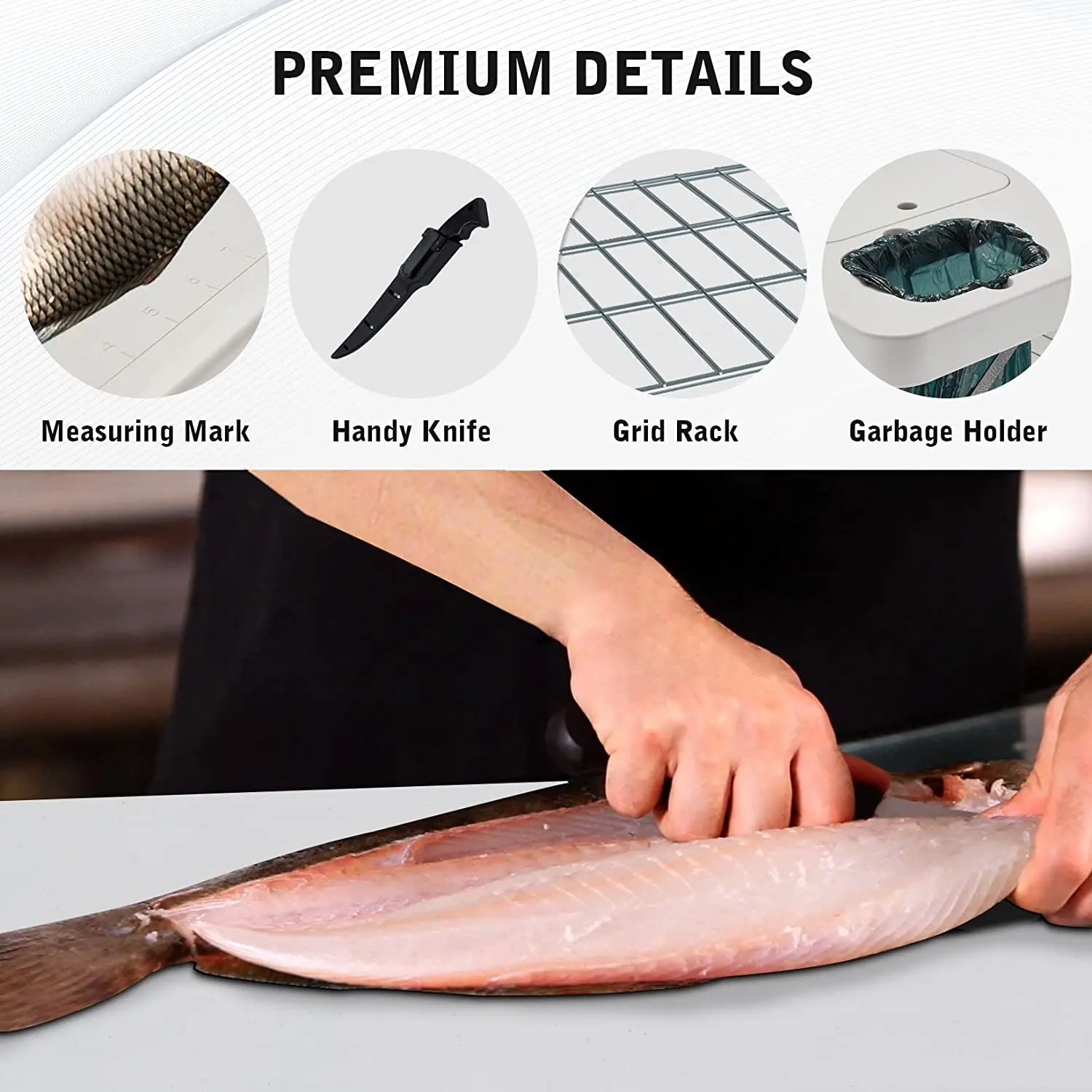 Multifunctional Portable Folding fish cleaning table/ fillet table  with two sinks