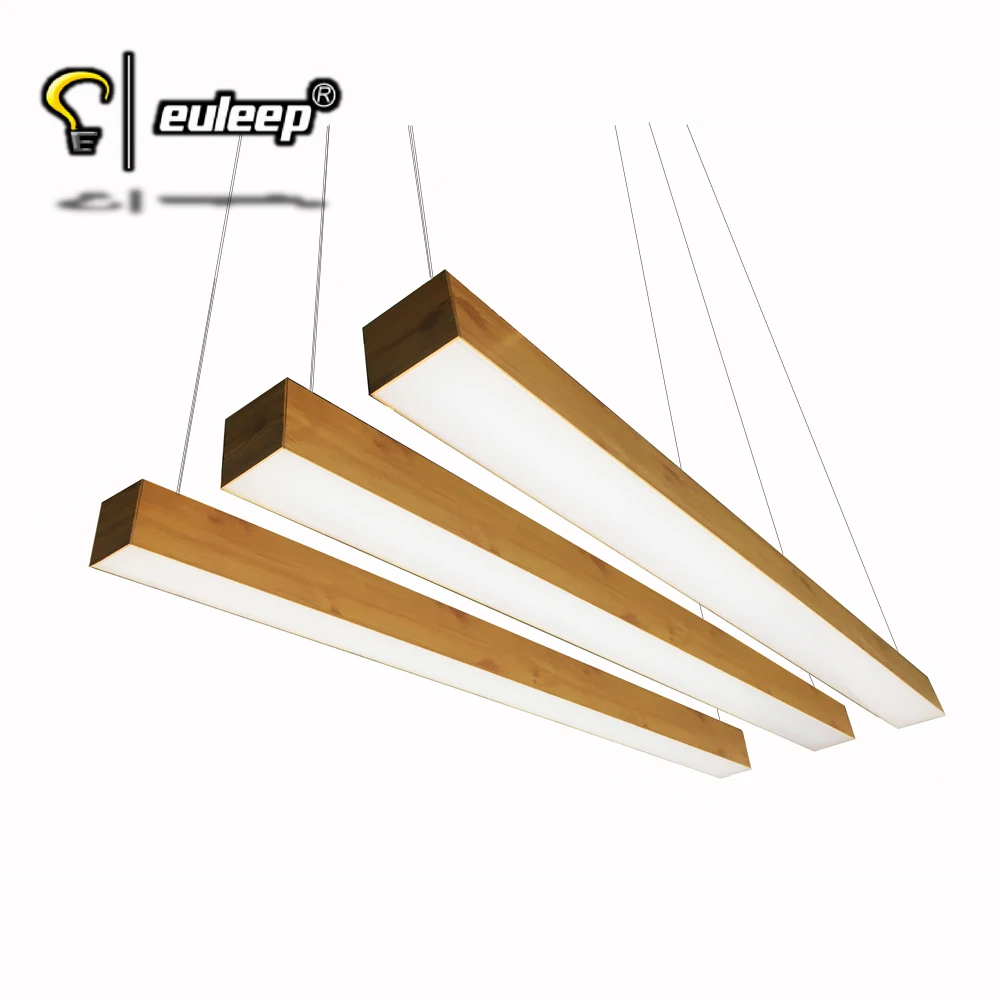 led linear luminaire Factory direct wood grain color profile pendant hanging led lights for office shop light
