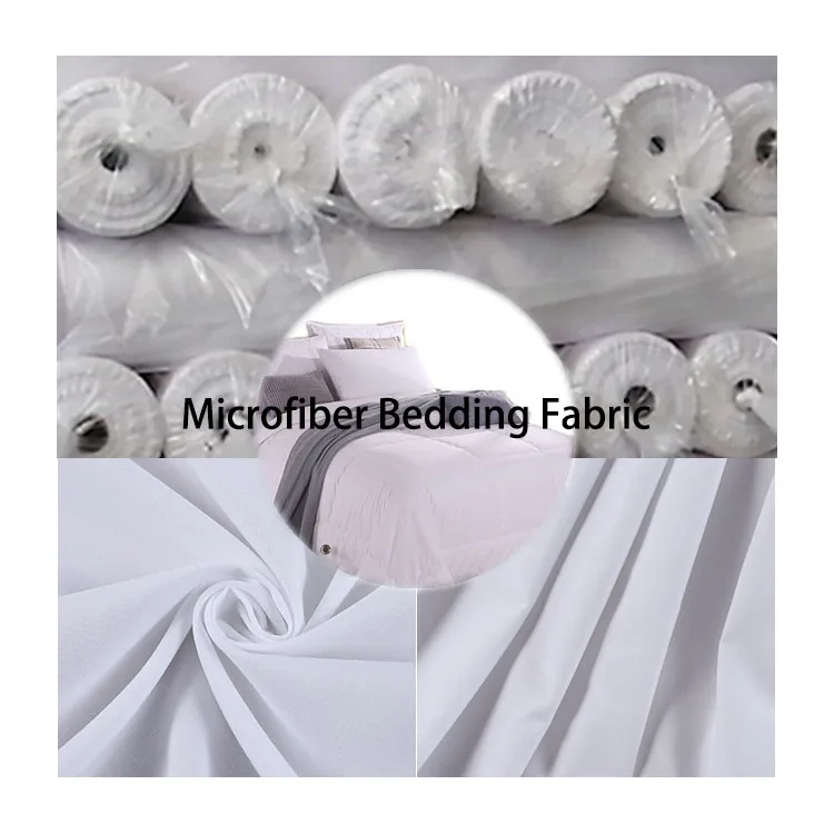 Factory discount white fabric  twill microfiber bedsheet textile material fabric for bed sheet bedding set