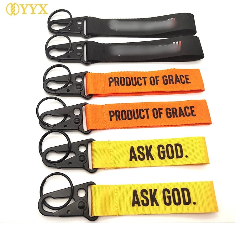 YYX High Quality Aluminium Alloy Carabiner Keychains Custom Short Lanyard Keychain