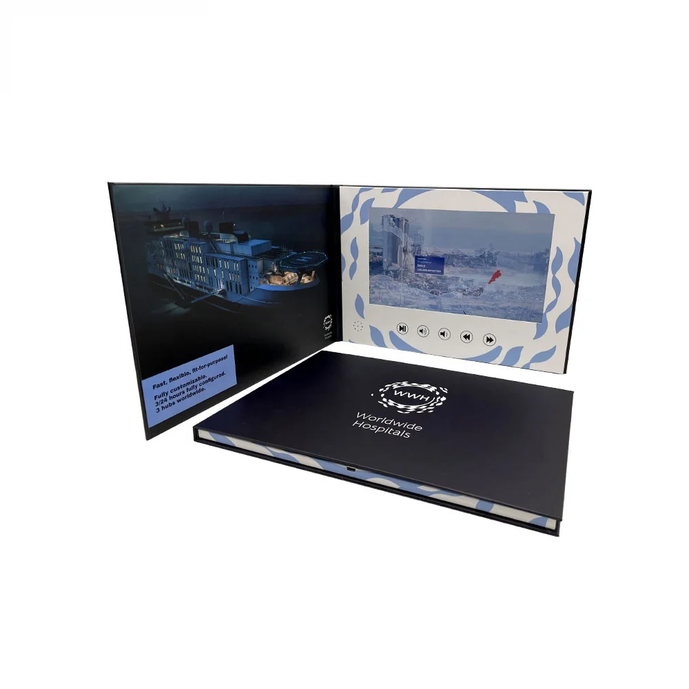 Customized 7 Inch Lcd Voice Gift Card Mailers Business Promotion Video Greeting Card Digital Brochure