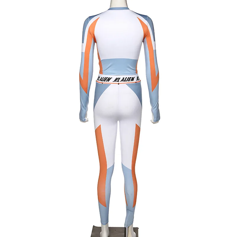 New Gym Activewear Conjunto Deportivo kl alien Women Workout Clothing Long Sleeve Kl alien Two Piece Yoga Sets Fitness women