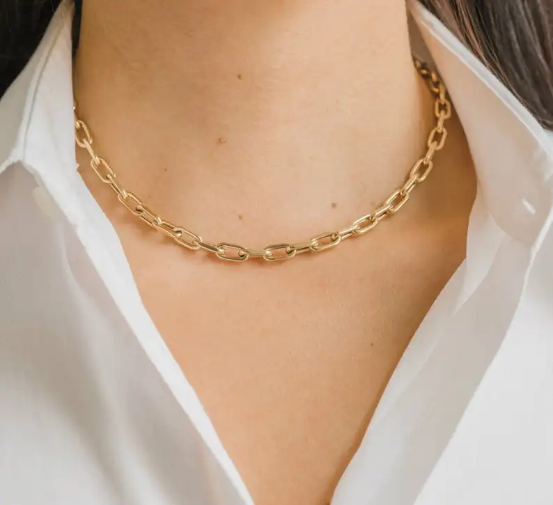 2021 Новая конструкция из нержавеющей стали для мужчин и женщин, цепочка ожерелье позолоченное большое Anch цепи ожерелье ювелирные изделия